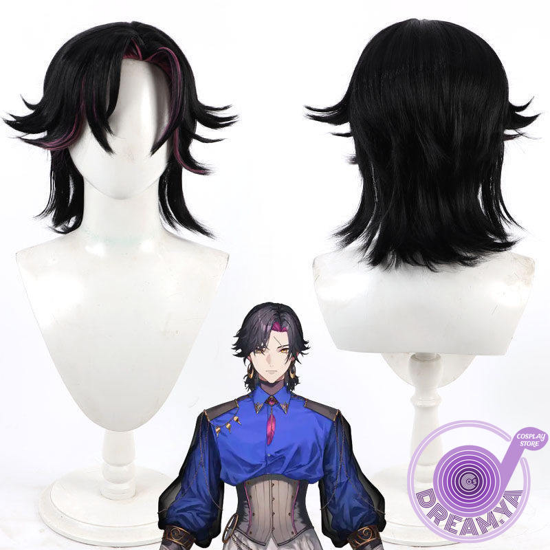 Anime Cosplay Wig Heat Resistant - Vezalius Bandage Cosplay Perücke vtuber Schwarz