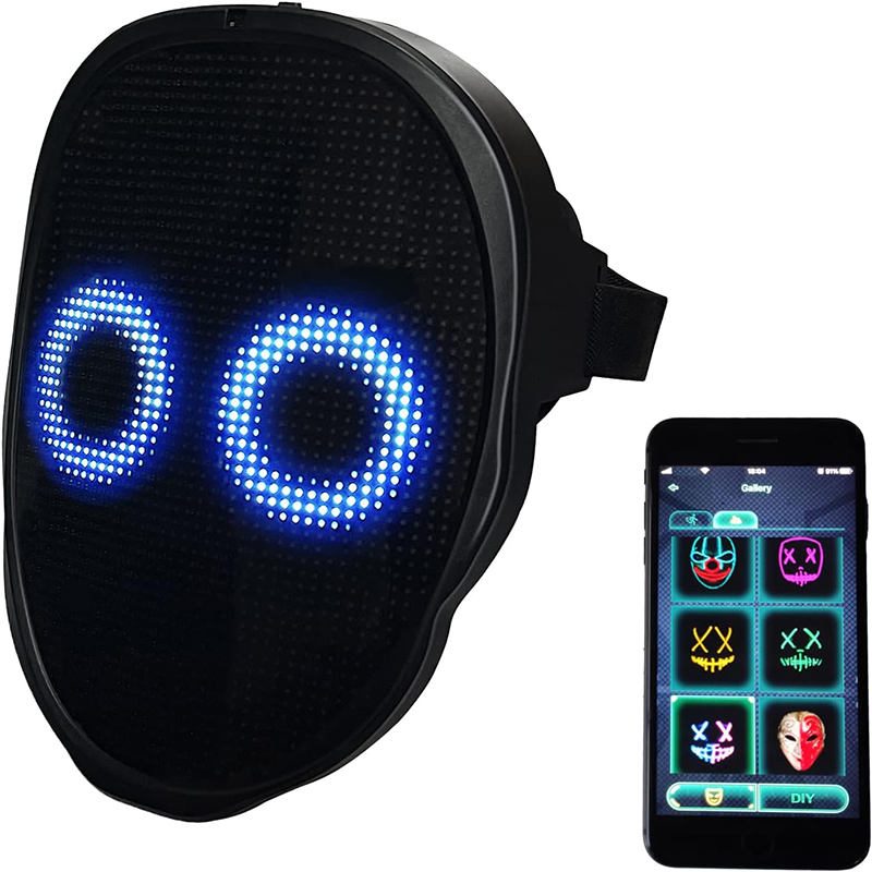 Led Purge Mask Halloween - Party-LED-Leuchtenmaske, Gestenerkennung, intelligentes Display, LED-Gesichtsmasken, programmierbare