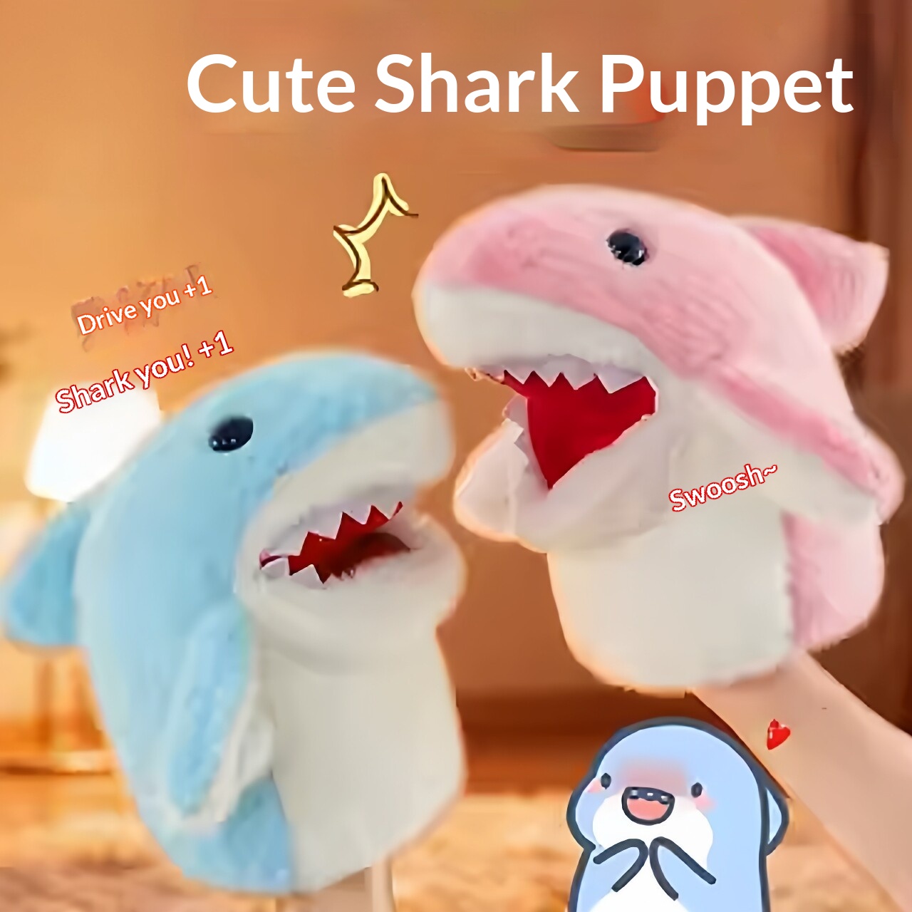 Prank Toys - Hai-Handpuppe Plüsch-Hai-Armtuchpuppe Lustiges Interaktives Stofftier Kindergeburtstagsgeschenk