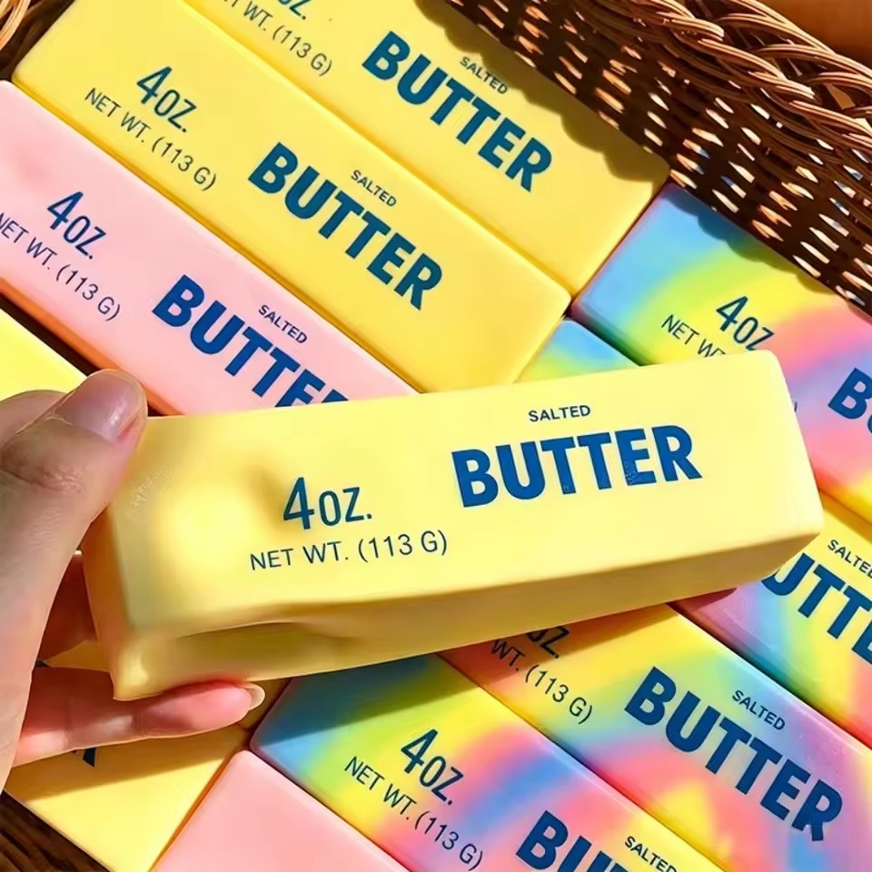 Prank Toys - 1 Stück Butter-Käse-Stick Squishy-Spielzeug Fidget-Gadget Stressabbau