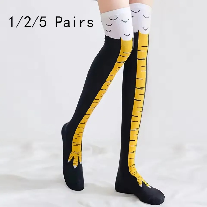 1/2/5 Paar Damen Kniestrümpfe  – Funny Chicken Leg Socks Bewertung und Preis