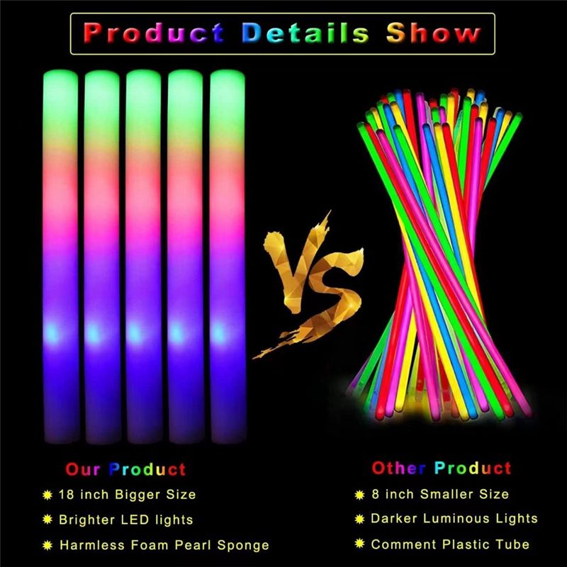 【Big Deal】Leuchtstäbe im Großp – Flashing Led Foam Sticks Party Bewertung und Preis