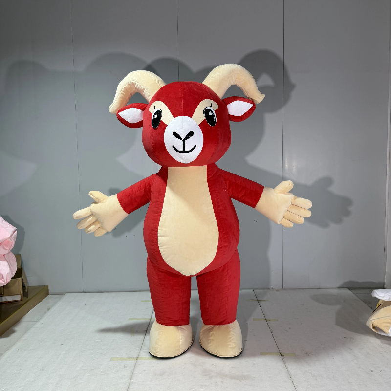 Aufblasbares Rotes Ziegen-Mask – Costumes Bewertung und Preis