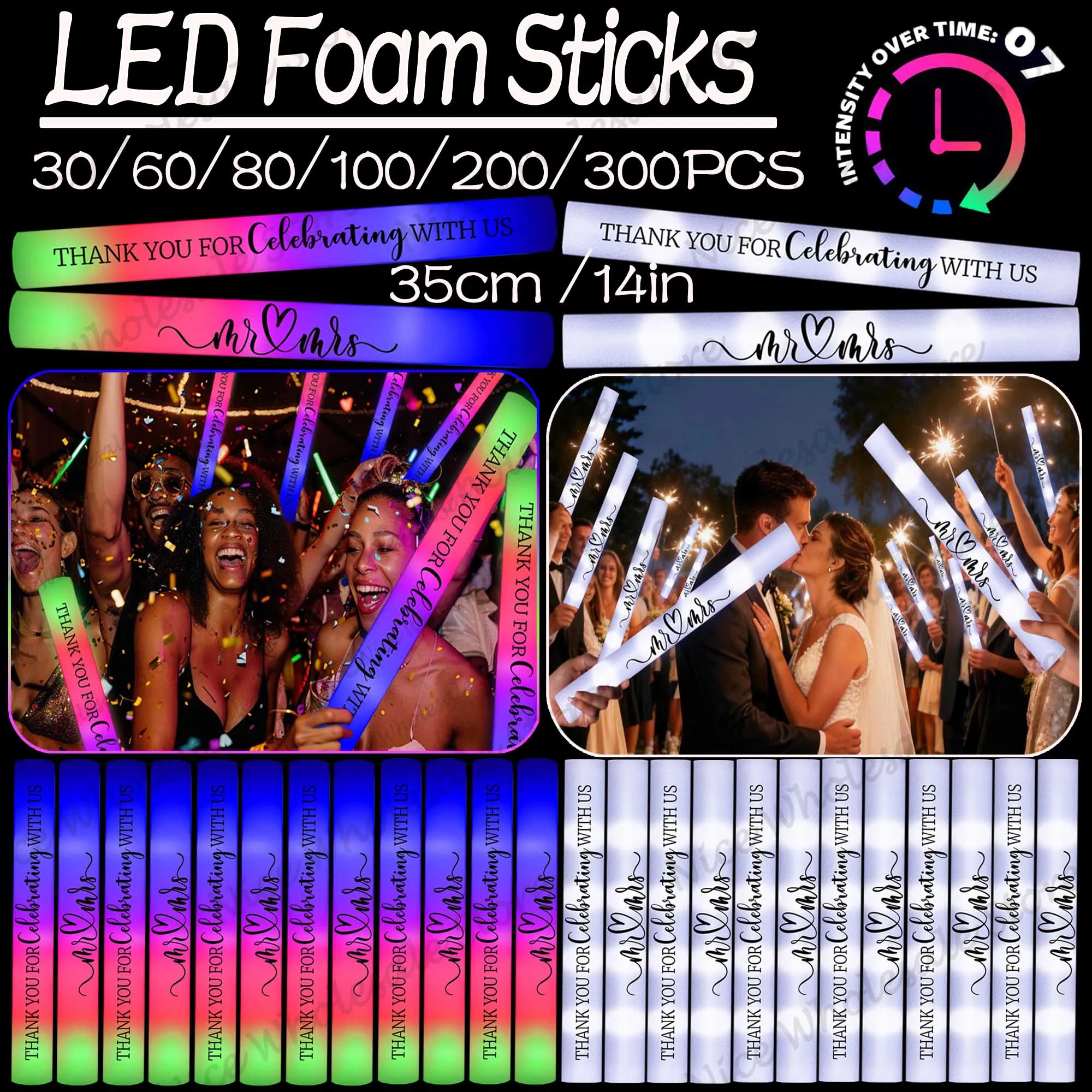Großpackung LED-Leuchtstäbe 10 – Flashing Led Foam Sticks Party Bewertung und Preis